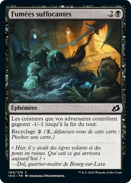 Fumées suffocantes, carte Magic IKO 100 — extension Ikoria: Lair of Behemoths