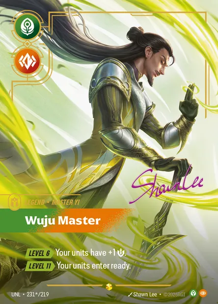 Wuju Master, Riftbound card UNL 231* — Unleashed set