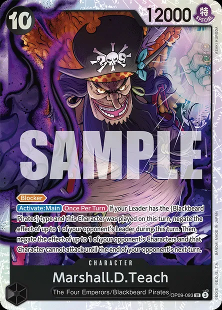 Marshall.D.Teach, One Piece card OP09-093 — EMPERORS IN THE NEW WORLD set