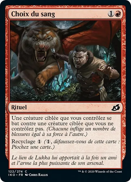 Choix du sang, carte Magic IKO 122 — extension Ikoria: Lair of Behemoths