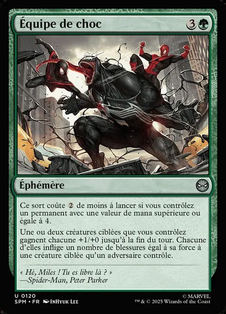 Équipe de choc, carte Magic SPM 120 — extension Marvel's Spider-Man