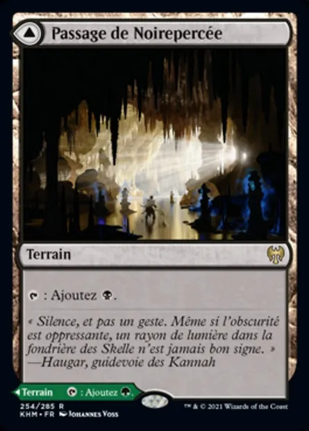 Passage de Noirepercée // Passage de Perceserpent, carte Magic KHM 254 — extension Kaldheim