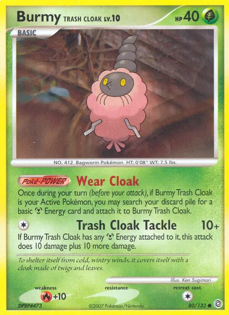 Burmy Trash Cloak, Pokémon card SW 80 — Secret Wonders set