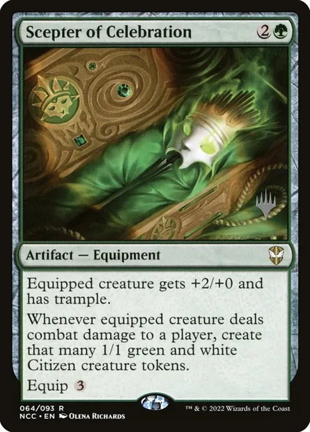 Scepter of Celebration, Magic card PNCC 64p — New Capenna Commander Promos set