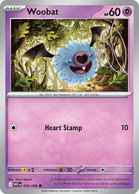Woobat, Pokémon card WHT 036 — White Flare set