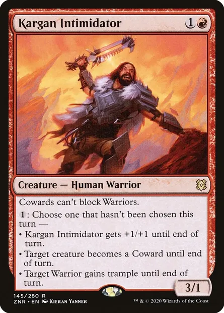 Kargan Intimidator, Magic card ZNR 145 — Zendikar Rising set