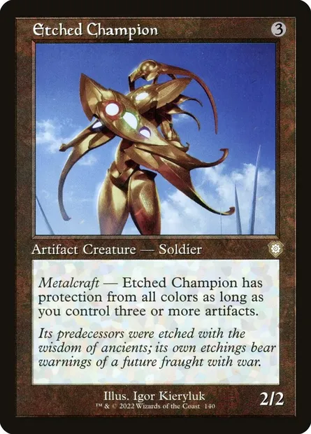 Etched Champion, Magic card BRC 140 — The Brothers' War Commander set