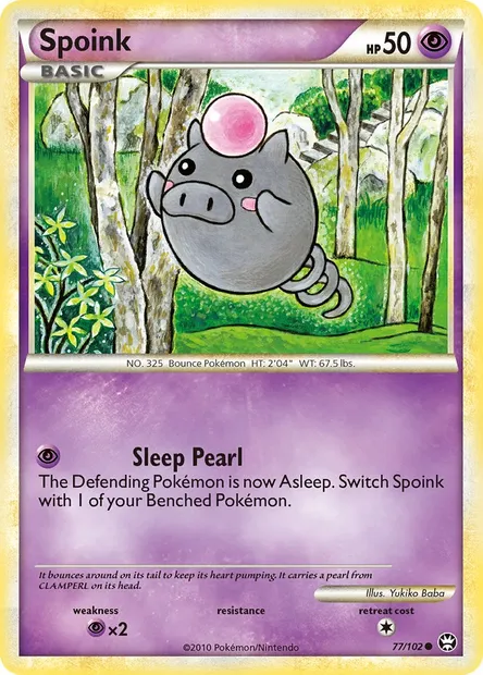 Spoink, Pokémon card TM 77 — Triumphant set