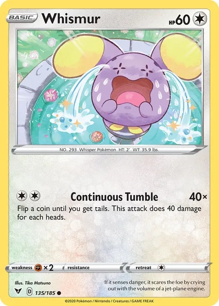 Whismur, Pokémon card VIV 135 — Vivid Voltage set