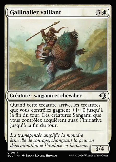 Gallinalier vaillant, carte Magic ECL 17 — extension Lorwyn Eclipsed