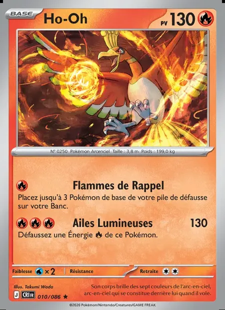Ho-Oh, carte Pokémon CRI 010 — extension Chaos Ascendant