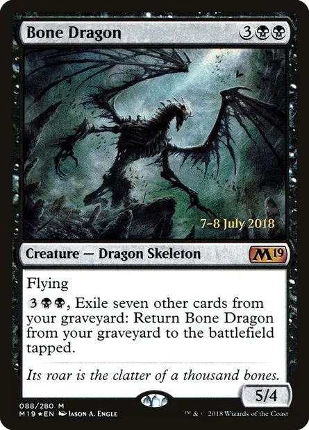 Dragon d'os, carte Magic PM19 88s — extension Core Set 2019 Promos