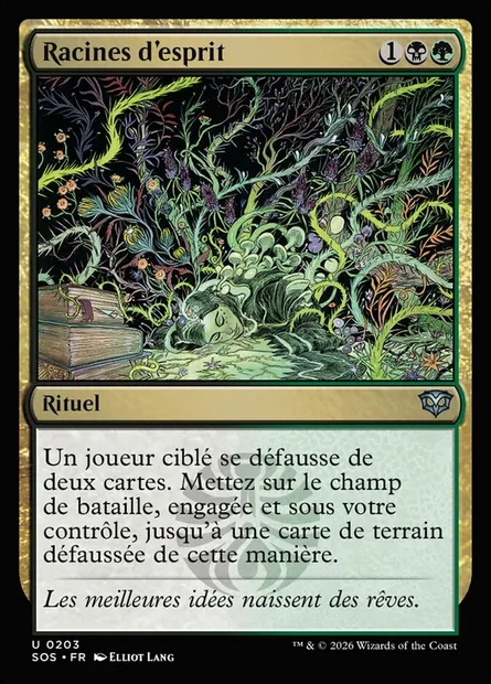 Racines d'esprit, carte Magic SOS 203 — extension Secrets of Strixhaven