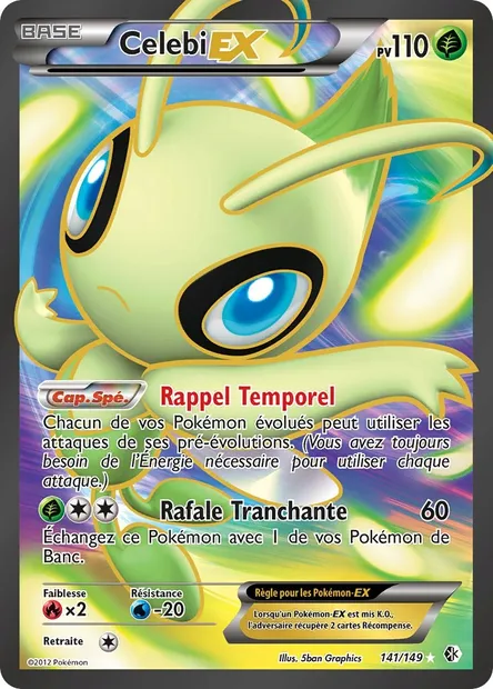 Celebi-EX, carte Pokémon BCR 141 — extension Frontières Franchies
