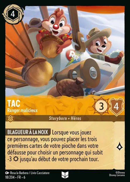 Tac - Ranger malicieux, carte Disney Lorcana CH6-018 — extension La Mer Azurite