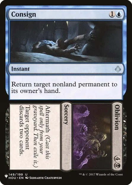 Consign // Oblivion, Magic card PLST HOU-149 — The List set
