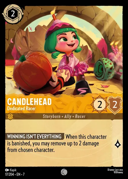 Candlehead - Dedicated Racer, Disney Lorcana card CH7-017 — Archazia's Island set