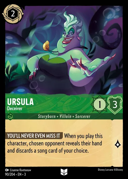 Ursula - Deceiver, Disney Lorcana card CH3-090 — Into the Inklands set