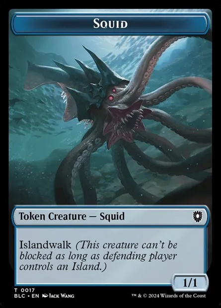 Squid, carte Magic TBLC 17 — extension Bloomburrow Commander Tokens