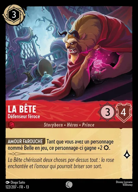 La Bête - Défenseur féroce, carte Disney Lorcana CH13-122 — extension Invasion Epineuse!