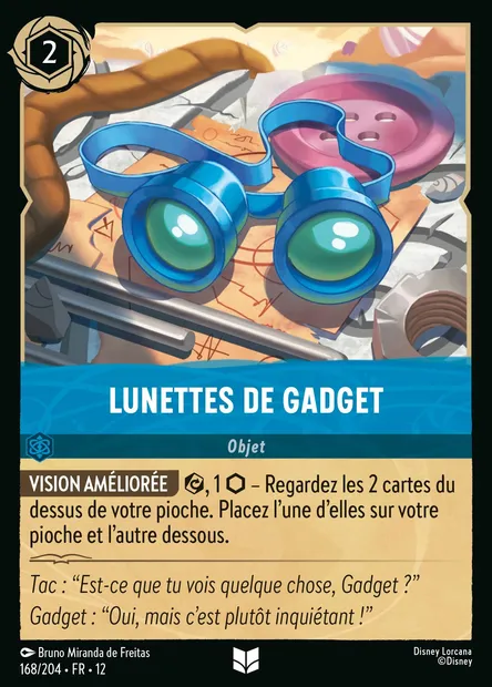 Lunettes de Gadget, carte Disney Lorcana CH12-168 — extension Contrées Inconnues