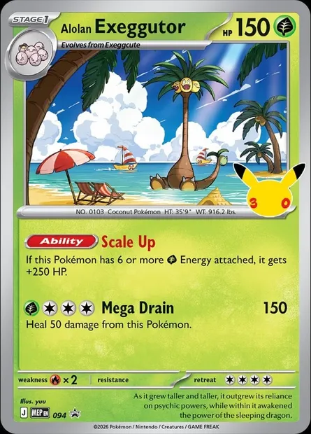 Alolan Exeggutor, Pokémon card MEP 094 — MEP Black Star Promos set