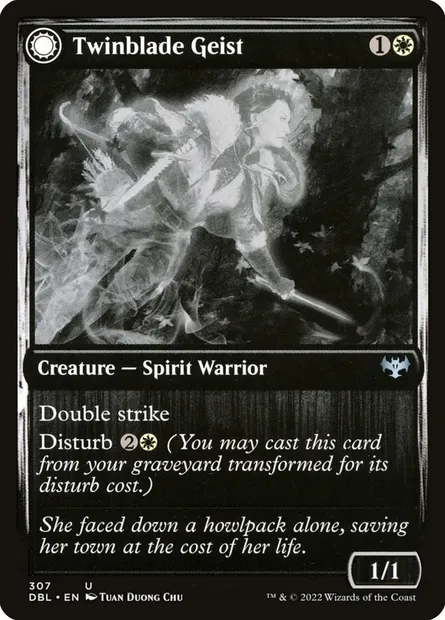 Twinblade Geist // Twinblade Invocation, Magic card DBL 307 — Innistrad: Double Feature set
