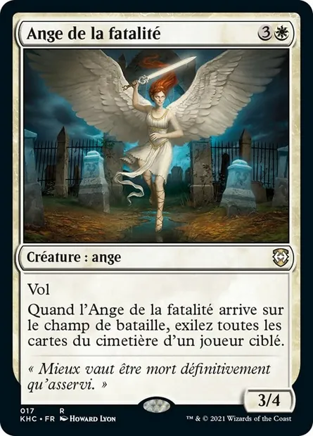 Ange de la fatalité, carte Magic KHC 17 — extension Kaldheim Commander