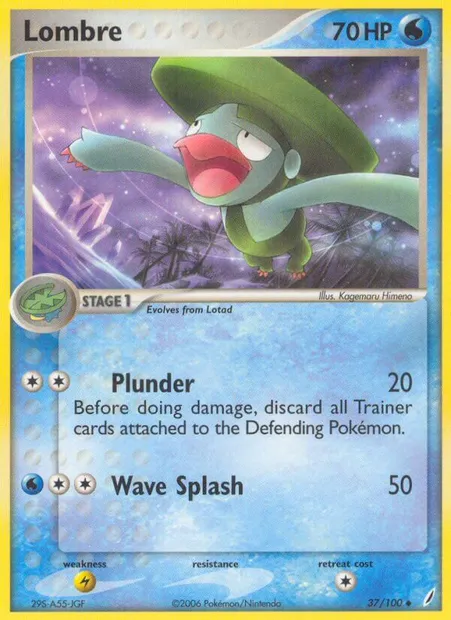 Lombre, Pokémon card CG 37 — Crystal Guardians set