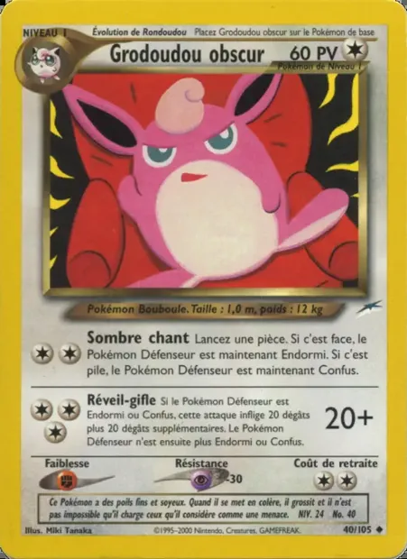 Grodoudou obscur, carte Pokémon NDE 40 — extension Neo Destiny