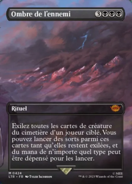 Ombre de l'ennemi, carte Magic LTR 424 — extension Le Seigneur des Anneaux : chroniques de la Terre du Milieu