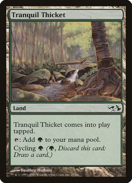 Tranquil Thicket, Magic card DD1 27 — Duel Decks: Elves vs. Goblins set