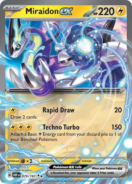 Miraidon ex, Pokémon card OBF 079 — Obsidian Flames set