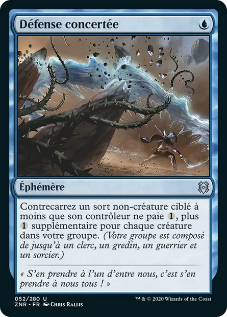 Défense concertée, carte Magic ZNR 52 — extension Renaissance de Zendikar