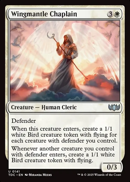 Wingmantle Chaplain, Magic card TDC 141 — Tarkir: Dragonstorm Commander set