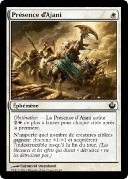 Présence d'Ajani, carte Magic JOU 2 — extension Incursion dans Nyx