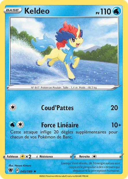 Keldeo, carte Pokémon ASR 045 — extension Astres Radieux