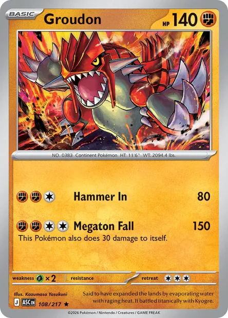 Groudon, Pokémon card ASC 108 — Ascended Heroes set