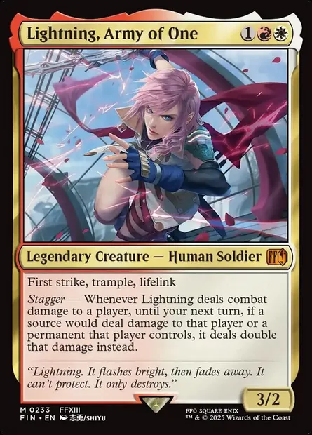 Lightning, Army of One, Magic card FIN 233 — Final Fantasy set