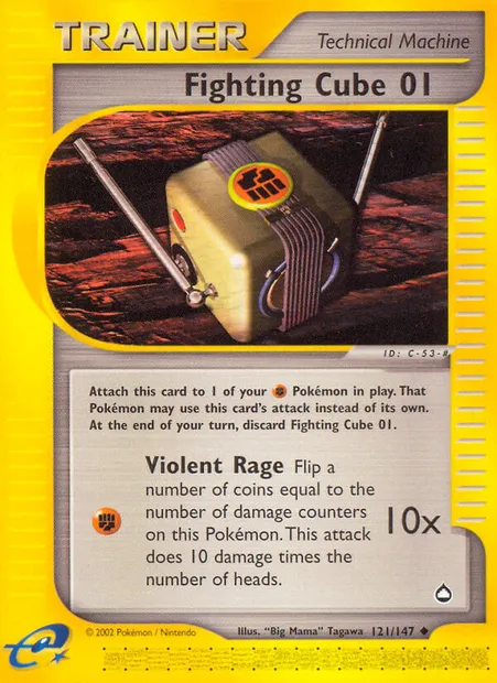 Fighting Cube 01, Pokémon card AQ 121 — Aquapolis set
