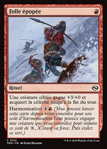 Folle épopée, carte Magic TDM 132 — extension Tarkir: Dragonstorm