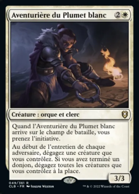 Aventurière du Plumet blanc, carte Magic CLB 49 — extension Commander Légendes : la bataille de la Porte de Baldur