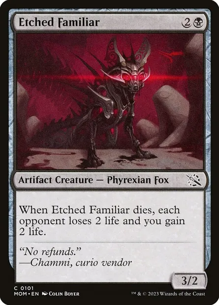 Etched Familiar, Magic card MOM 101 — March of the Machine set