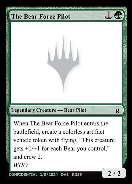 The Bear Force Pilot, carte Magic UNK RG59 — extension Unknown Event