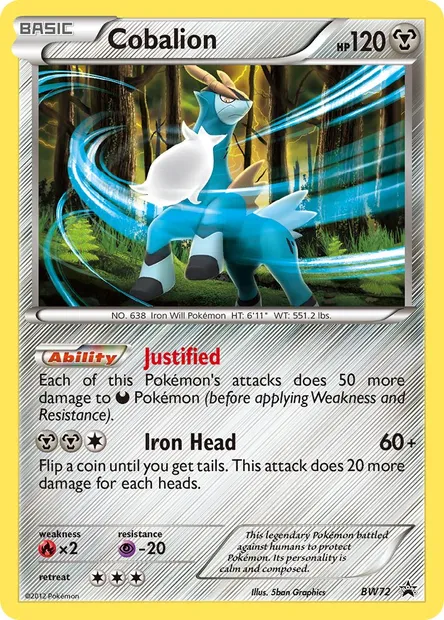 Cobalion, Pokémon card BW 72 — BW Black Star Promos set