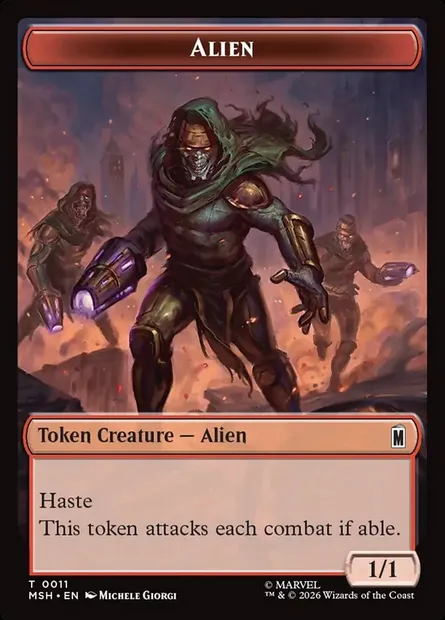 Alien, Magic card TMSH 11 — Marvel Super Heroes Tokens set