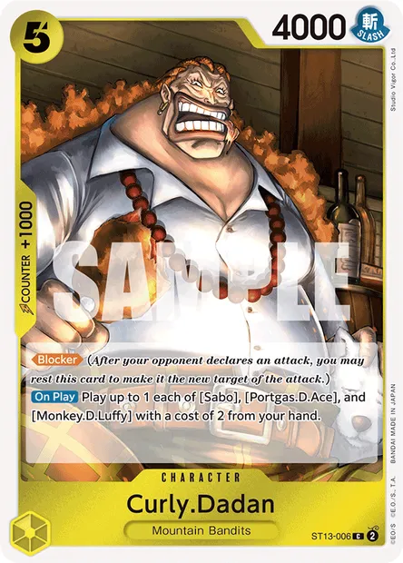 Curly.Dadan, One Piece card ST13-006 — The Three Brothers set