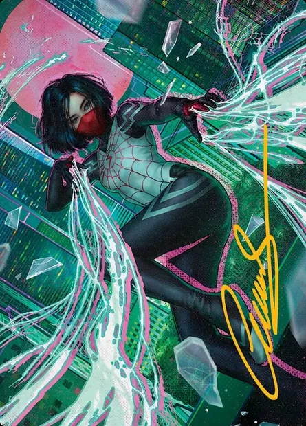 Silk, Web Weaver // Silk, Web Weaver, Magic card ASPM 29 — Marvel's Spider-Man Art Series set