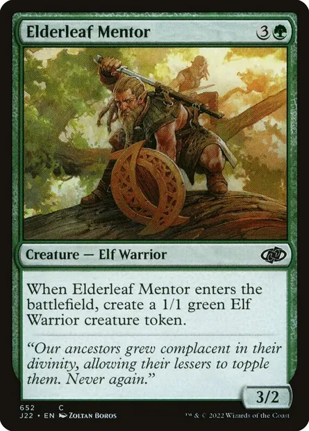 Elderleaf Mentor, Magic card J22 652 — Jumpstart 2022 set