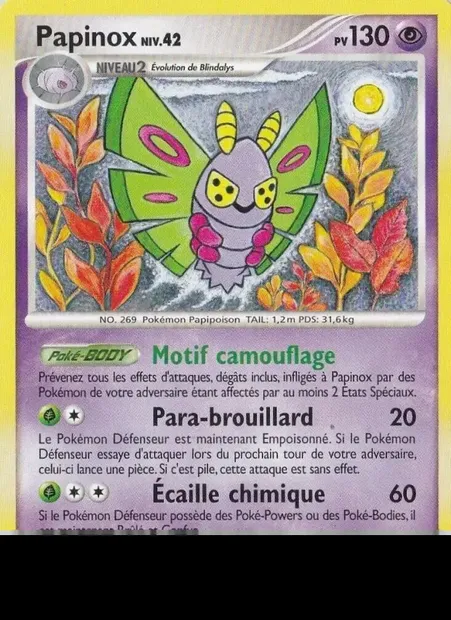 Papinox, carte Pokémon PL 25 — extension Platine